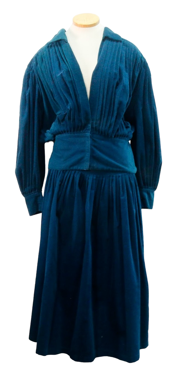 80s Norma Kamali Aegean Cord Skirt Set W24-32
