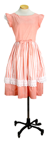 50s Kerrybrooke Peach Apron Dress     w28