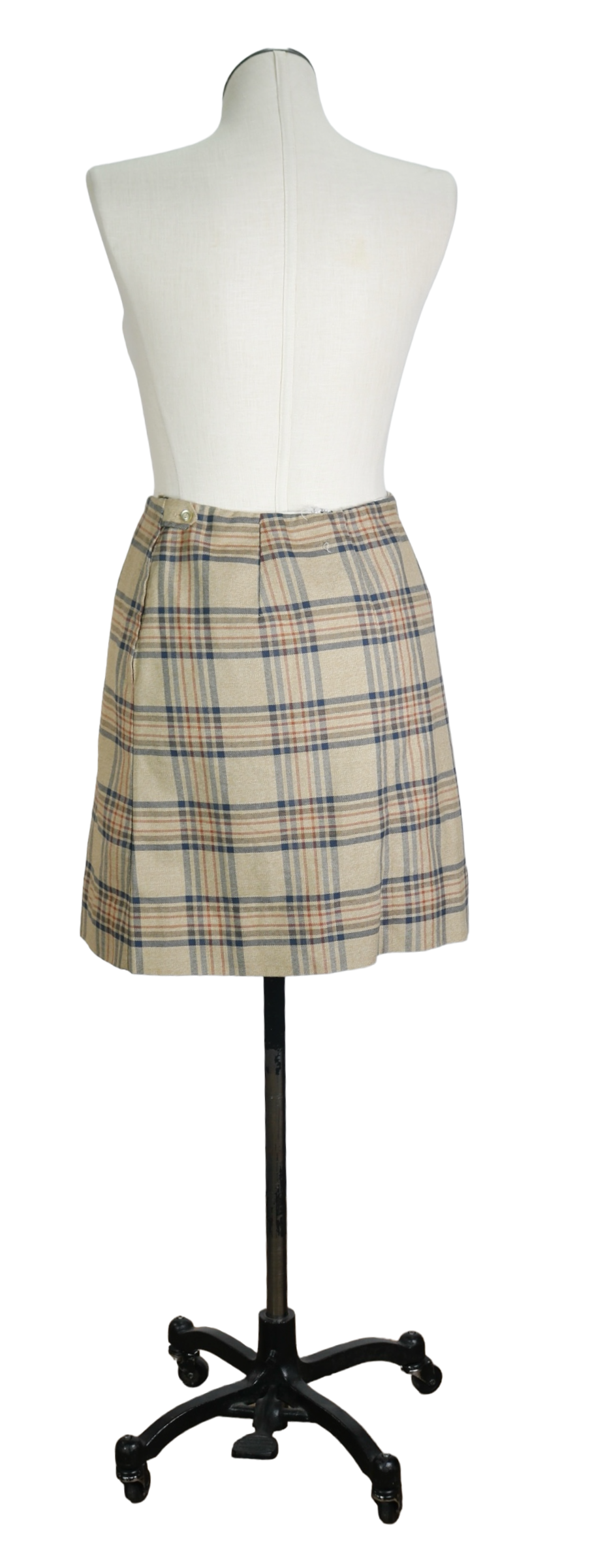 70s Queen Casuals Yellow Plaid Skirt w30