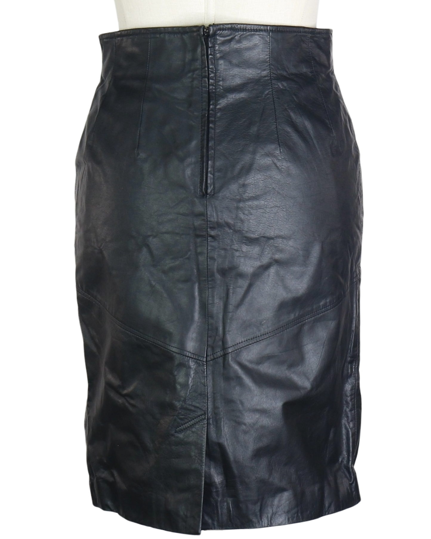 90s Chia Leather Midi Skirt w30