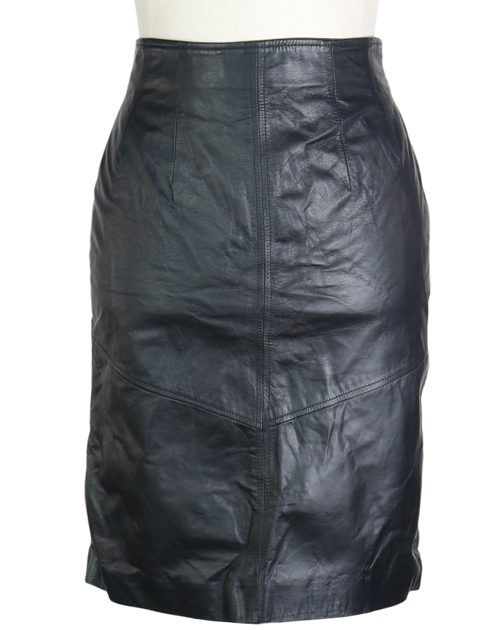 90s Chia Leather Midi Skirt w30 – Maude Vintage