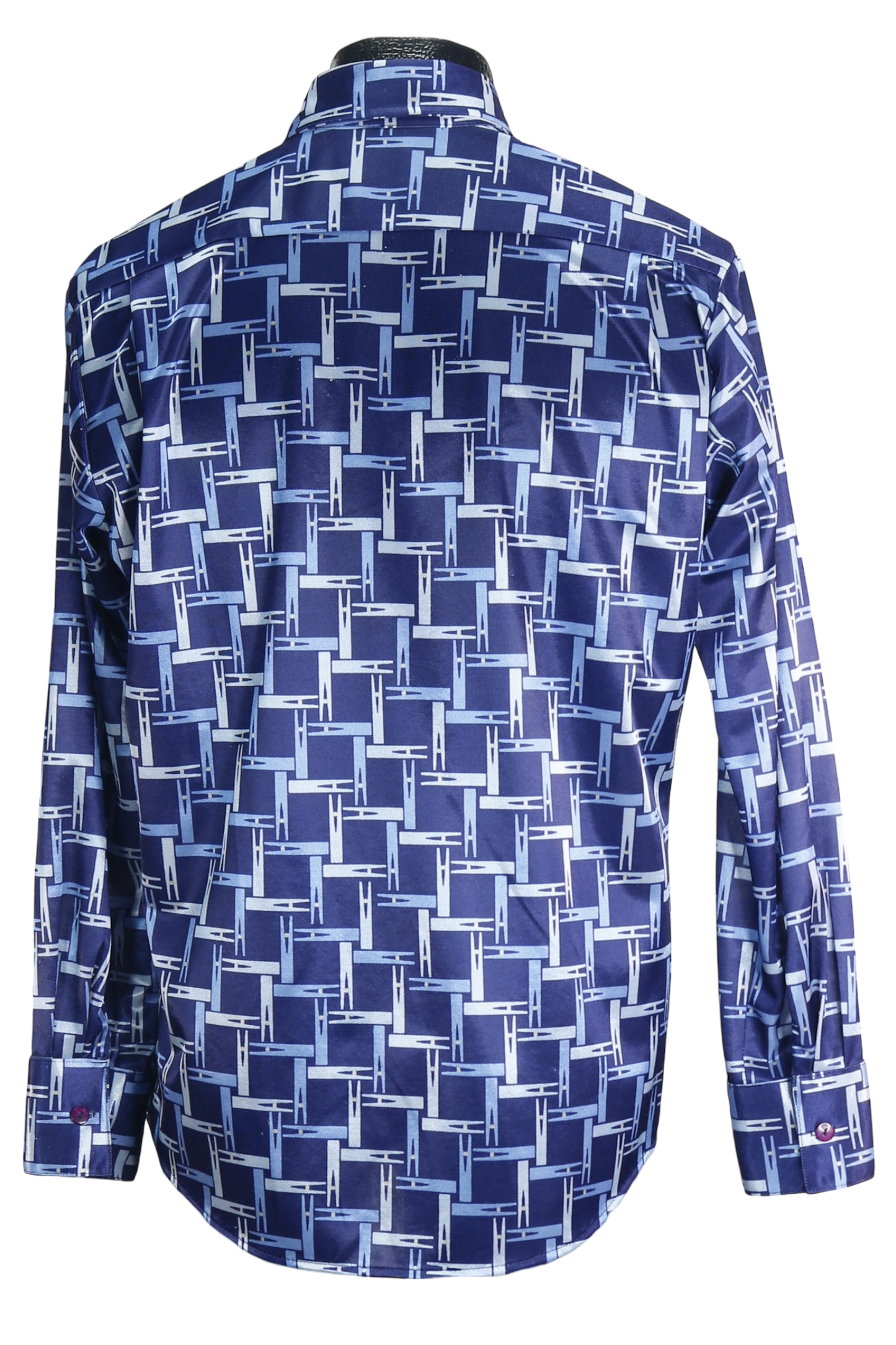 90s BCE Blue Geo Print Club Shirt M
