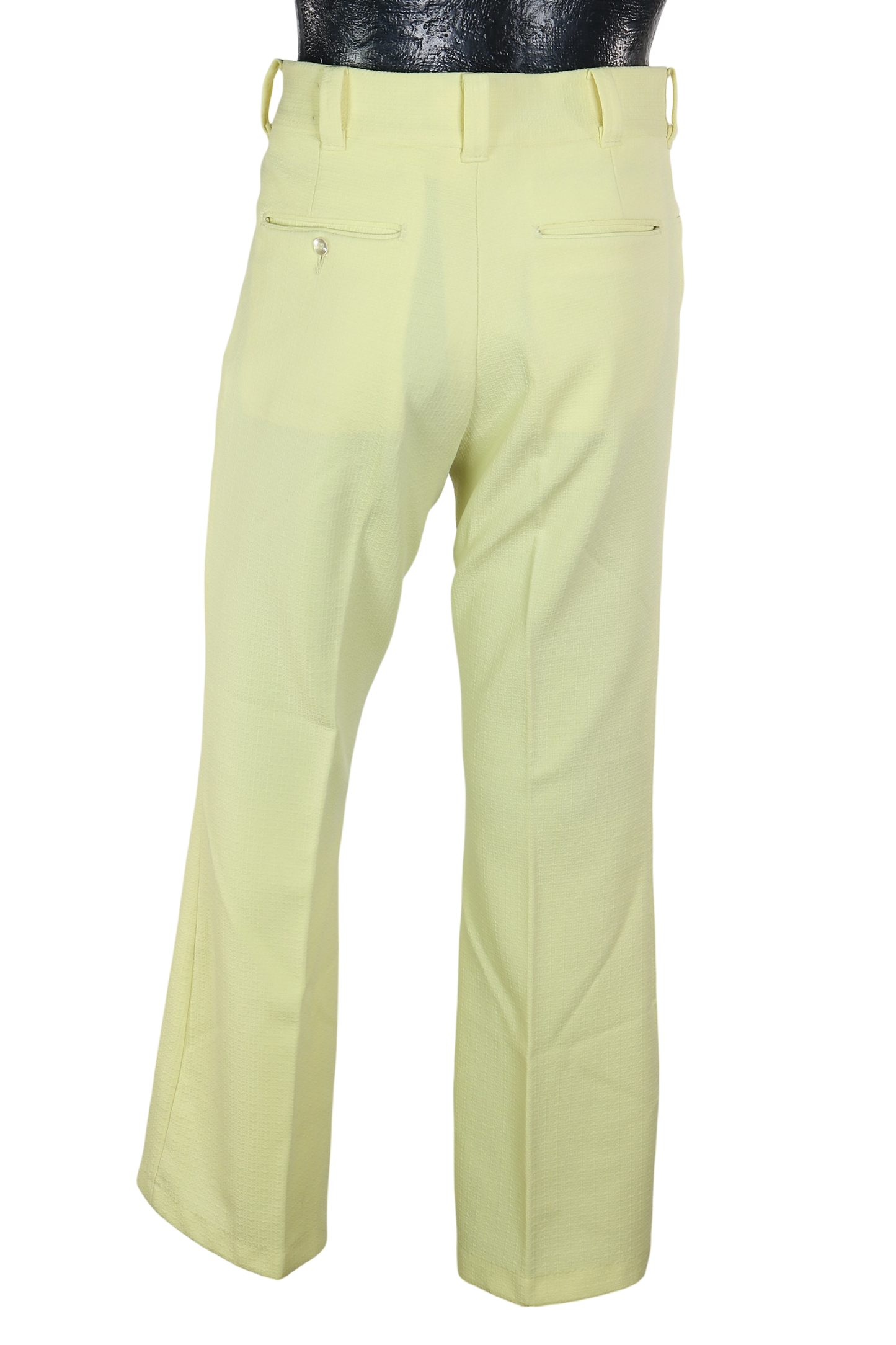 70s Yellow Grid Texture Pants W31