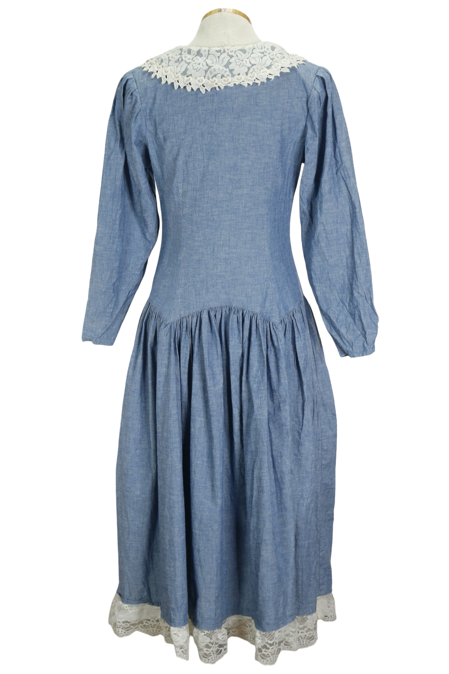 80s Gunne Sax Denim & Lace Dress w31