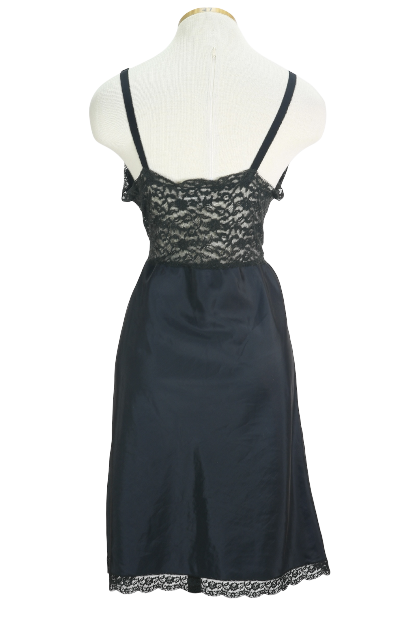 70s Barbizon Black Slip Dress M