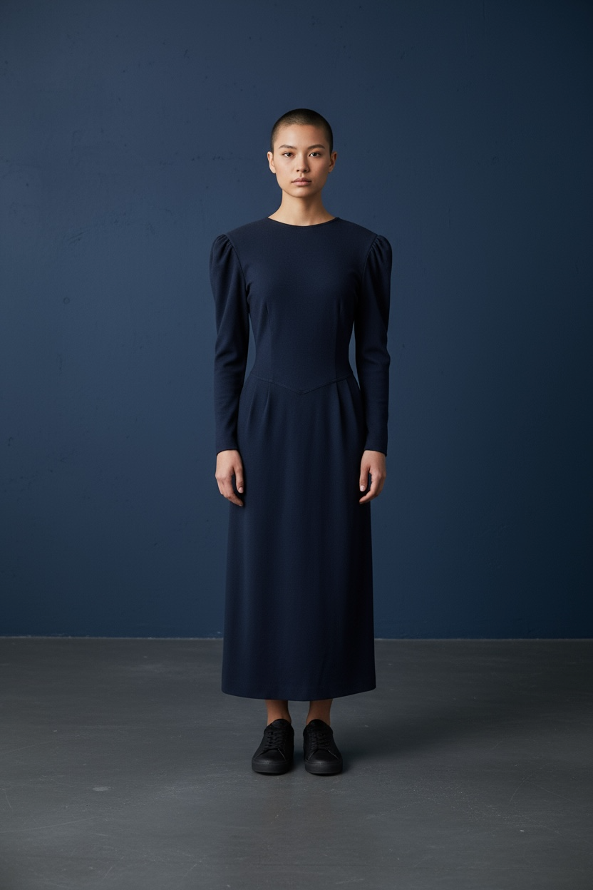 80s Maggy London Indigo Wool Dress w28 Maude Vintage 80s Maggy London Indigo Wool Dress w28 Maude Vintage