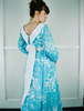 Turquoise 1960s Turquoise & White Maxi   M
