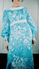 Turquoise 1960s Turquoise & White Maxi   M