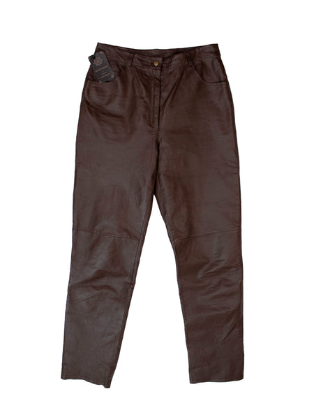 90s METROSTYLE Brown Leather Pants      W30
