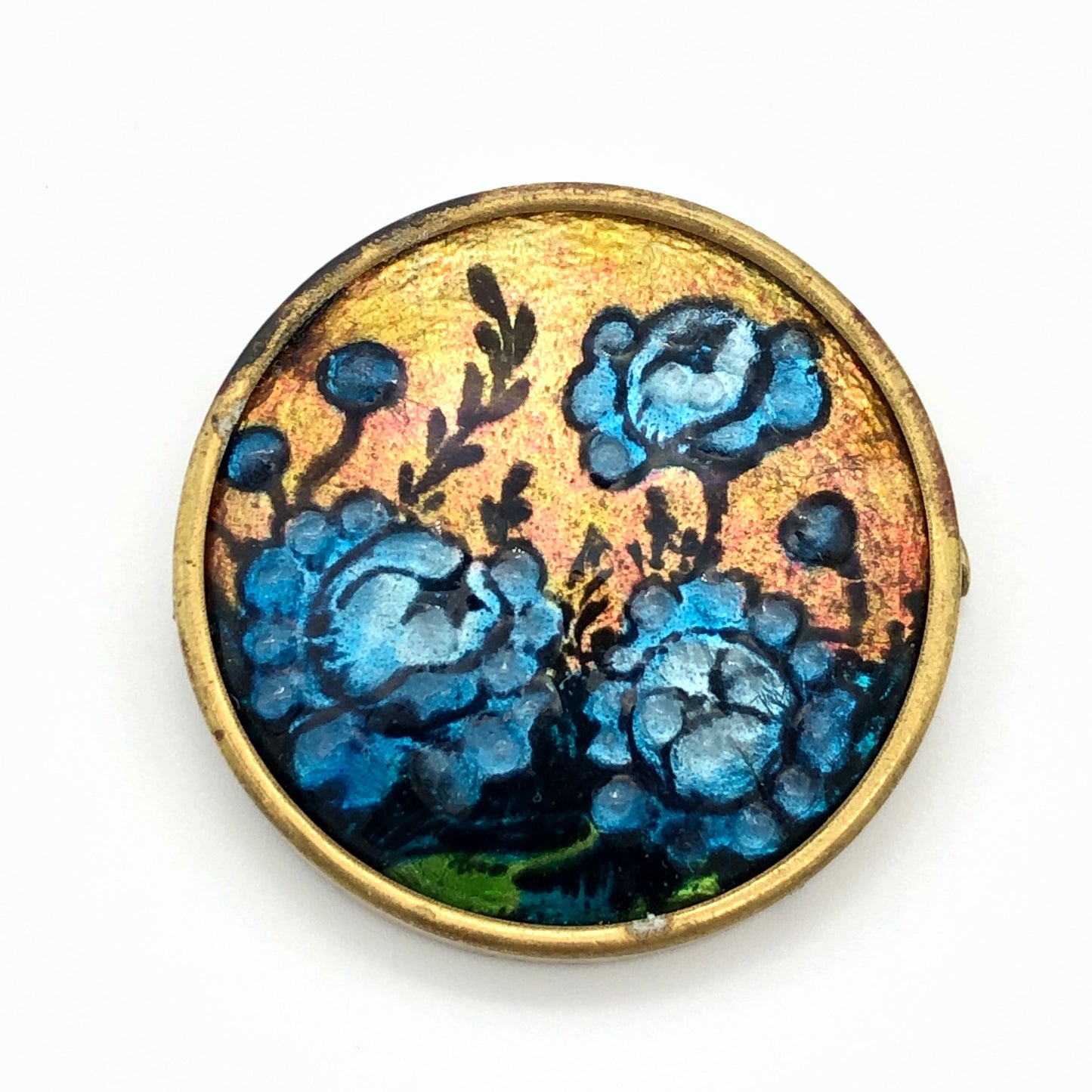 30s J. Brevers Enamel on Porcelain Fused Brooch