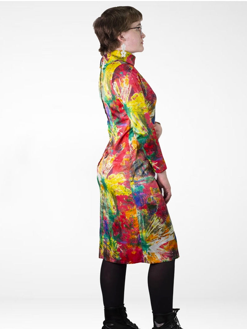90s Etcetra Bold Watercolor Dress w29