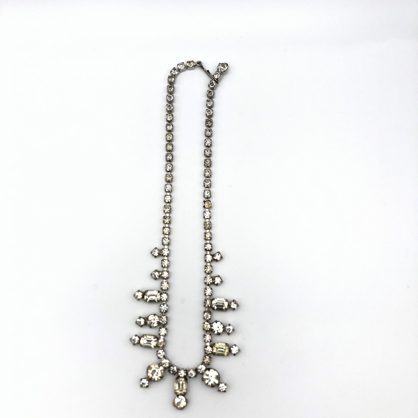 Rhinestone Alternating Drops Choker Necklace