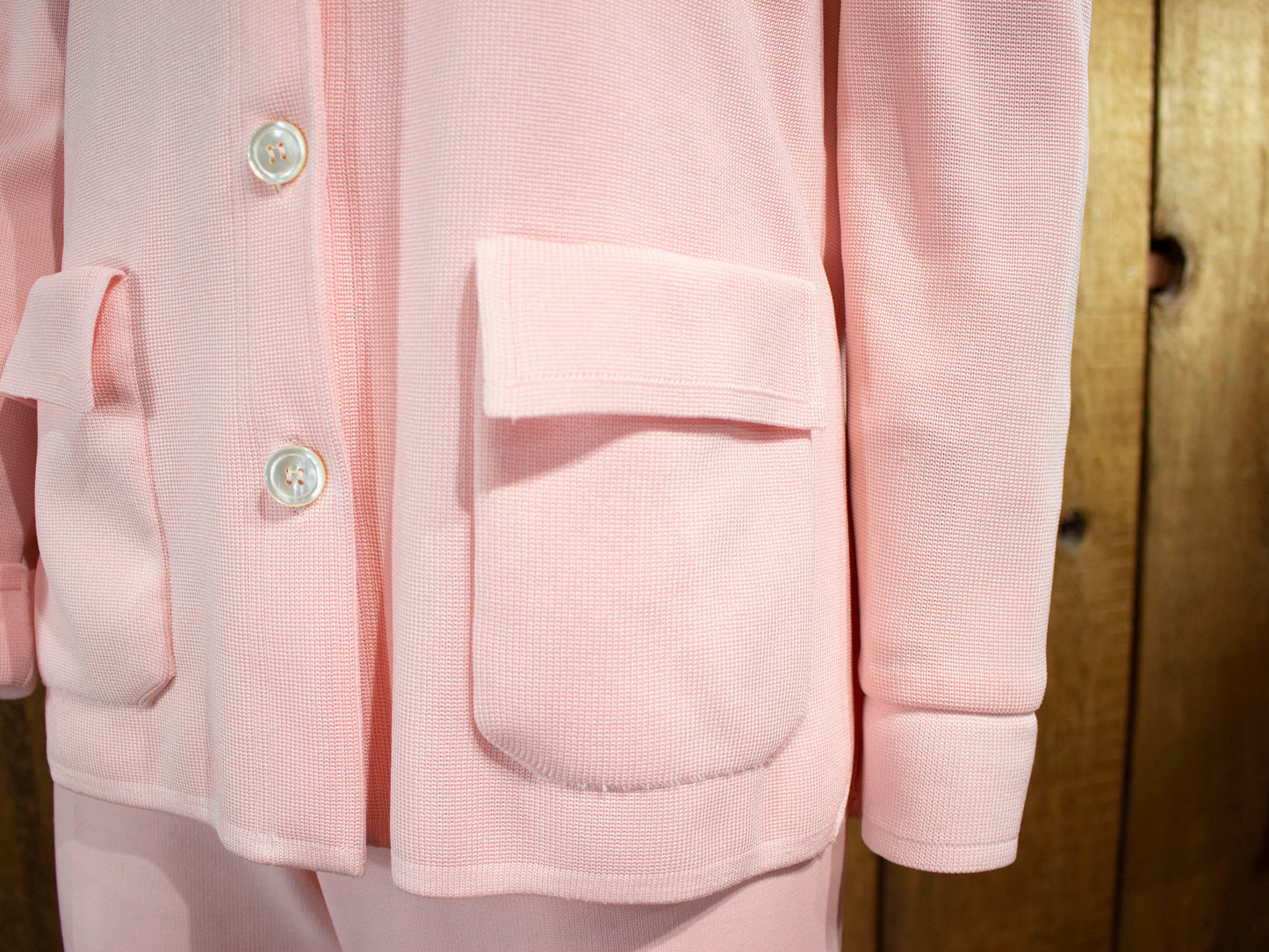 70s James Kenrob Flamingo Pink Pant Suit M