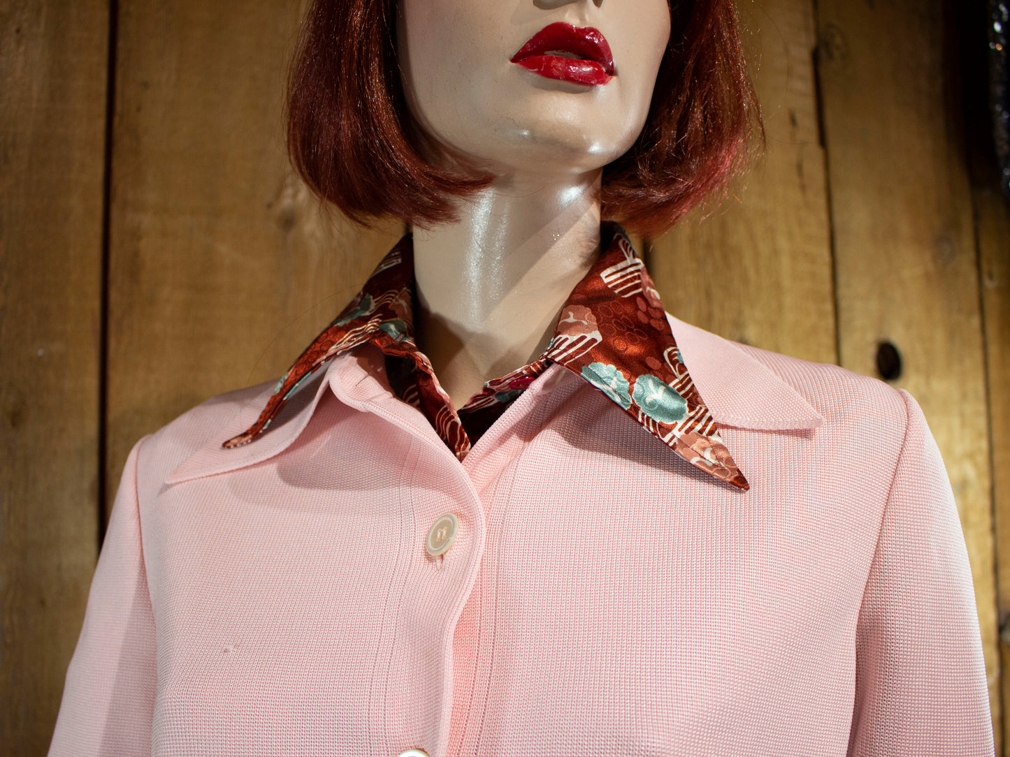 70s James Kenrob Flamingo Pink Pant Suit M