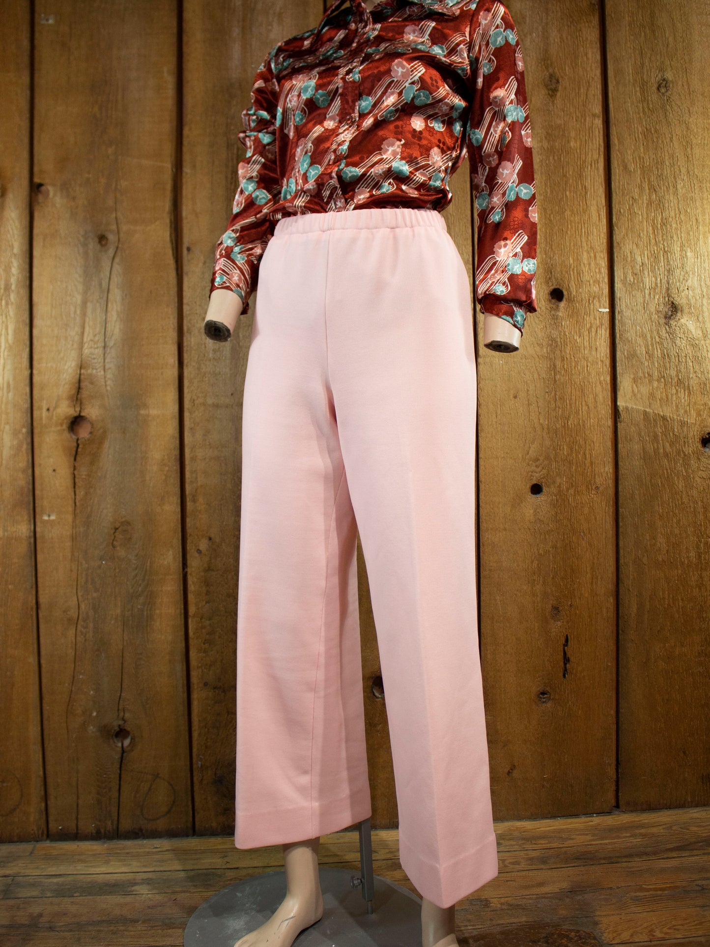 70s James Kenrob Flamingo Pink Pant Suit M