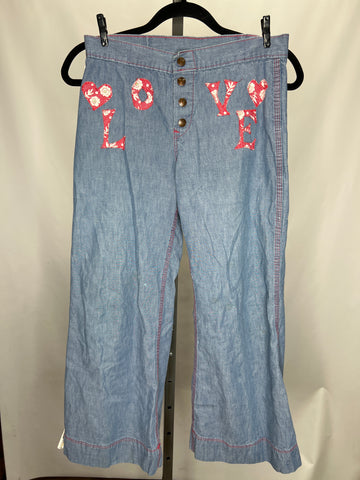 60s LOVE Patchwork Snap-Fly Jeans      w30