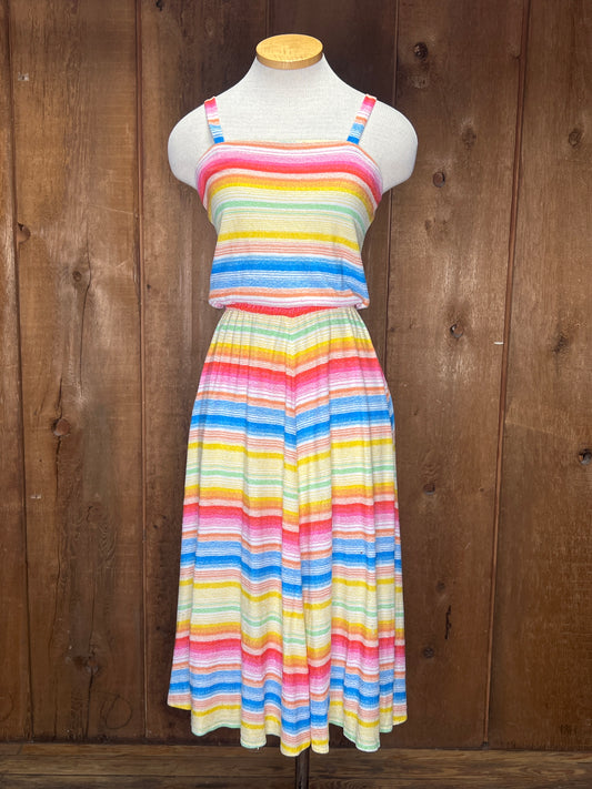 70s Rainbow Sundress    S/M