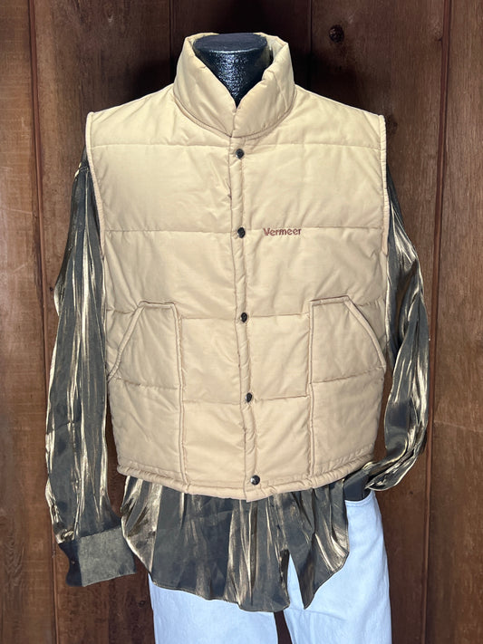 80s Khaki Puffer Vest    L
