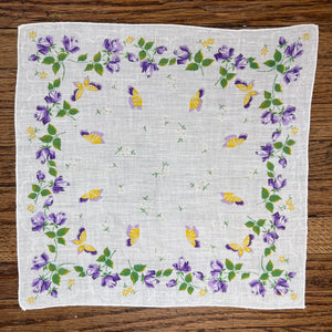 Purple & Yellow Mini Butterflies Square Handkerchief