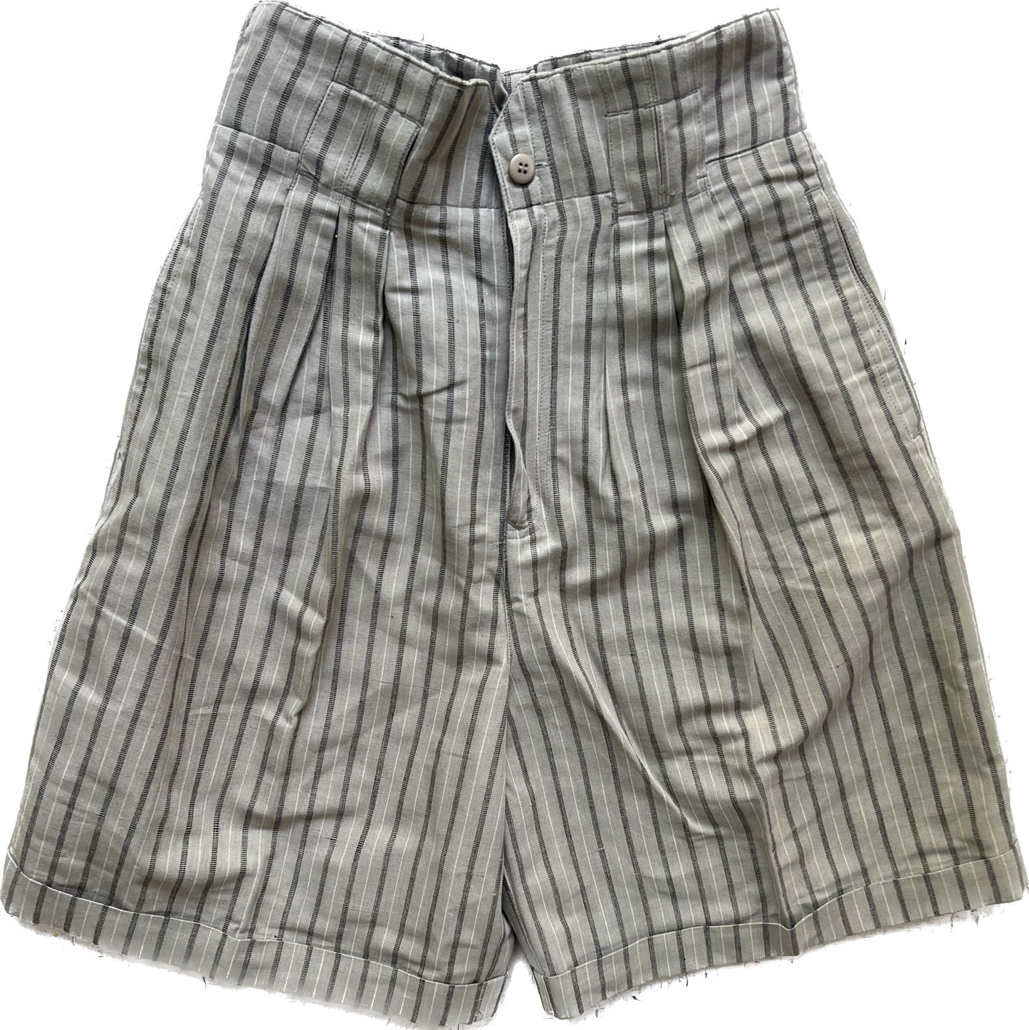 1989 New Avenue Khaki Pinstripe Board Shorts     W28”