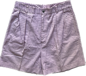 1989 Generra Pink Plaid Pleat Shorts     W30