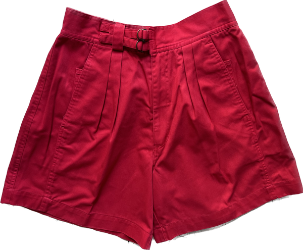 80s Harbor Lights Red Pleat Shorts     W28