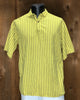 80s Bon Homme Yllw Stripe Cotton Shirt        XL