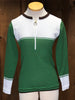 70s Grn/Brn/Wht Zip Top      M