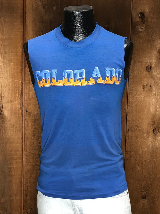 80s Colorado Blue Muscle Tee          M