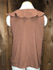 90s Headliners Brown Ruffle Tank Top       L