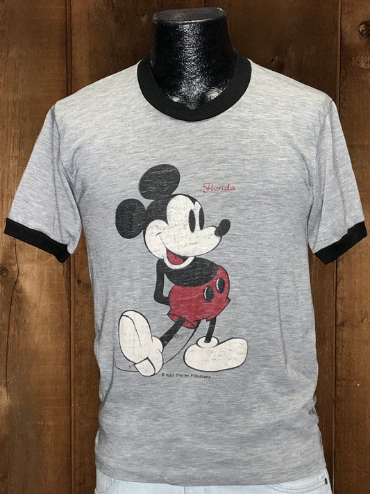 70s Mickey Mouse Florida Ringer Tee       M