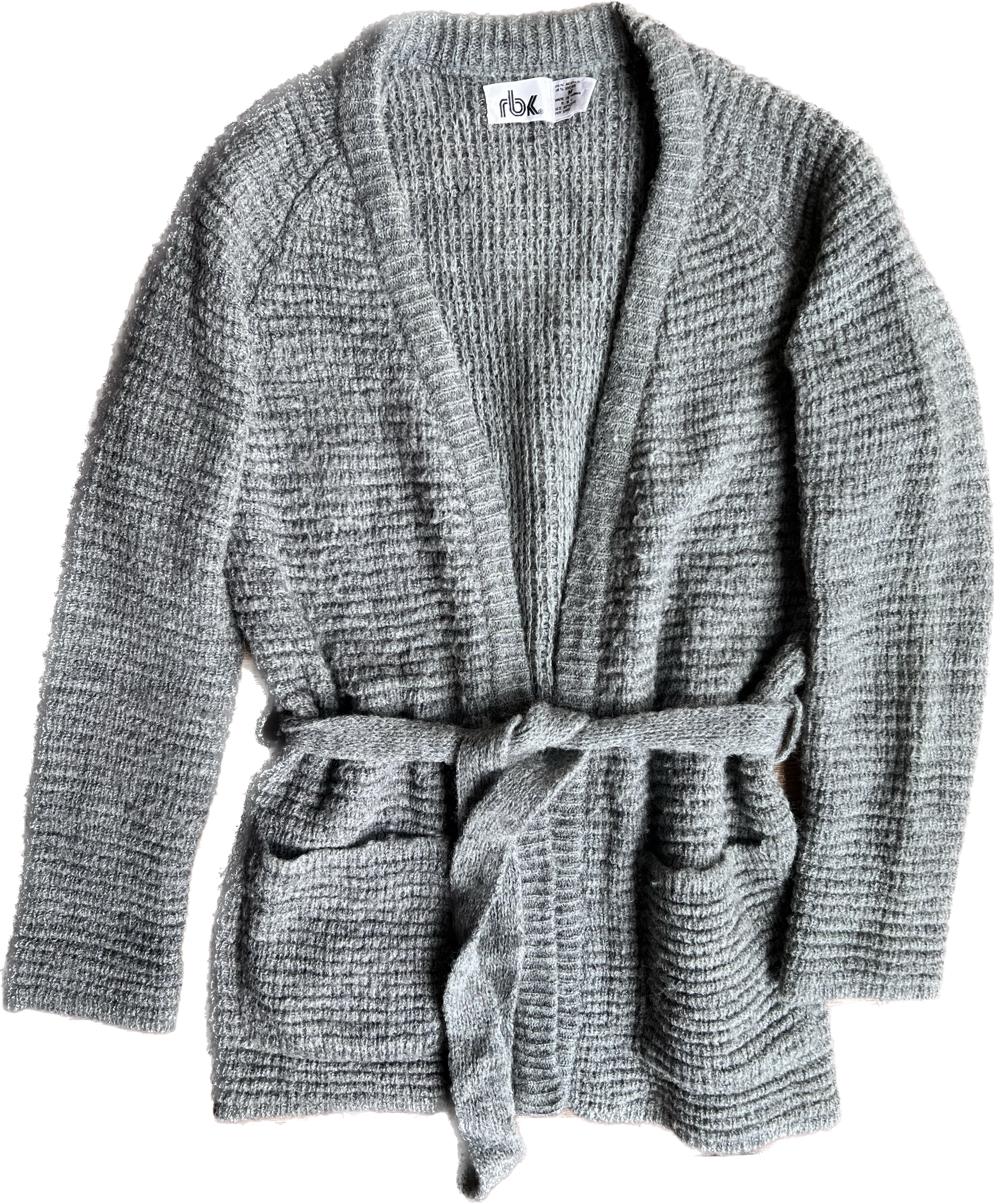 80s RBK Grey Sweater Cardigan     M