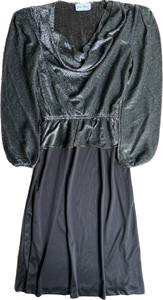 80s Joni Blair Metallic Blouson Dress   w26-30