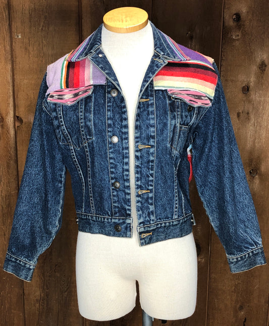 90s PEPE Denim/Serape Jacket       M