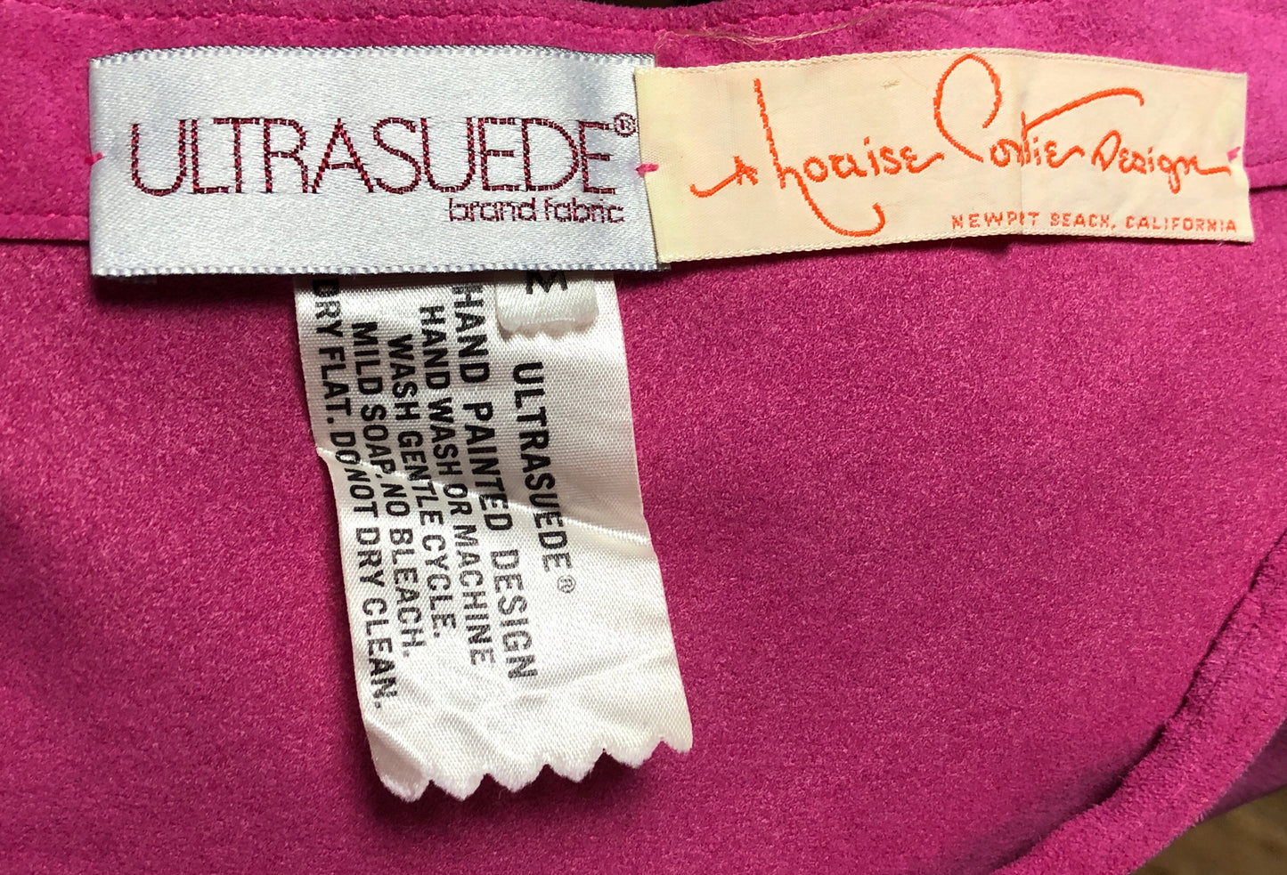 80s Louise Contie Pink Painted Wrap Skirt    M