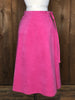 80s Louise Contie Pink Painted Wrap Skirt    M