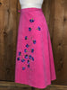 80s Louise Contie Pink Painted Wrap Skirt    M