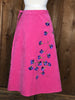 80s Louise Contie Pink Painted Wrap Skirt    M
