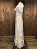 70s Florals Ruffle Halter Maxi Dress      S
