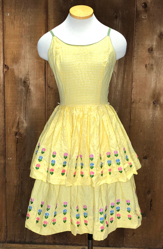 50s Toby Lane Gingham Tier Dress    w26