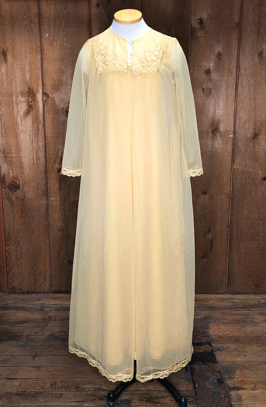 60s Vanity Fair Ochre Peignoir Set          w36