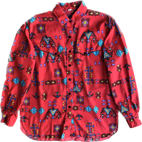 80s Cameo Rose SW Red Top    L