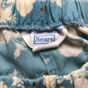 70s Sears Blue Floral Skirt        S