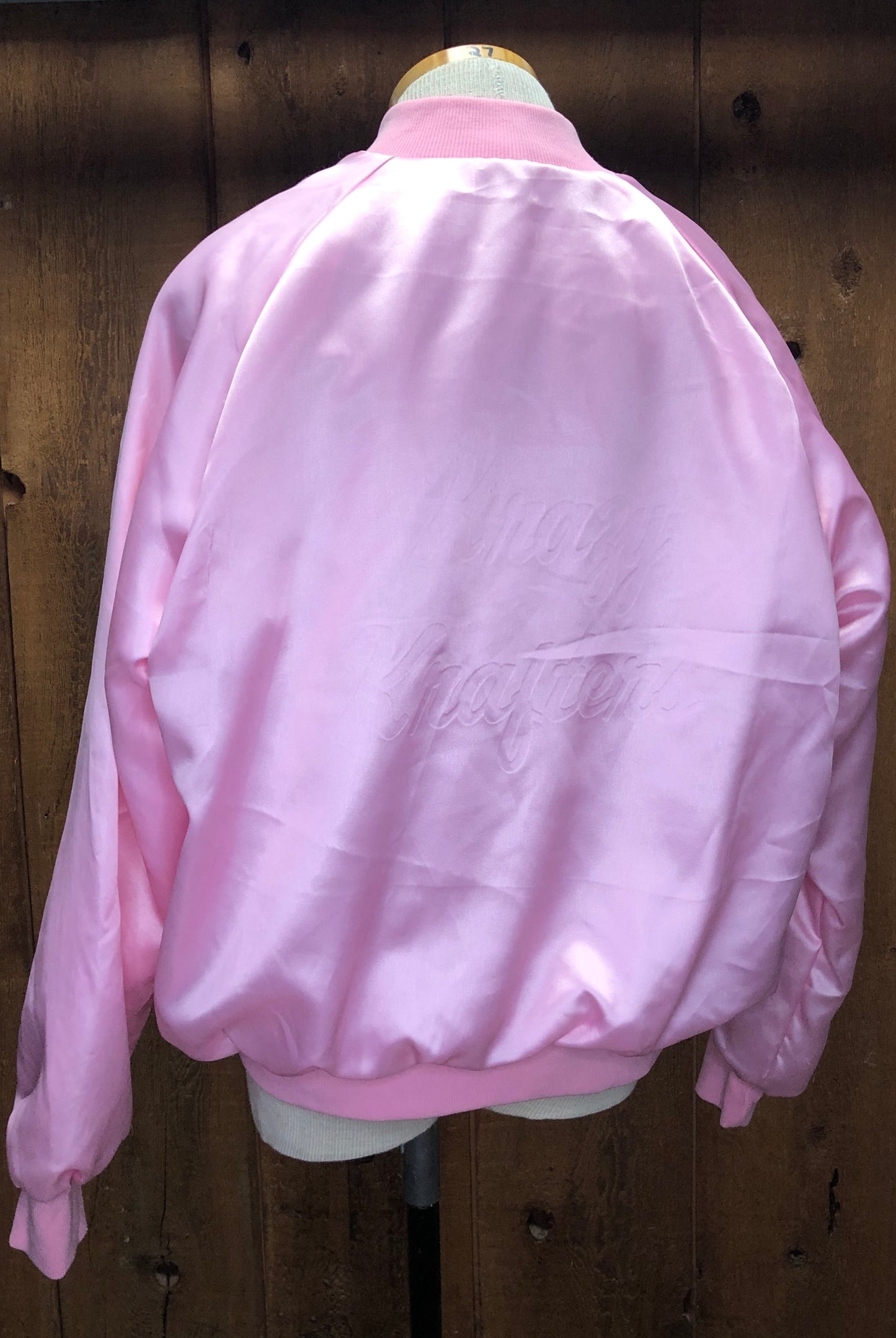 80s West Ark Pink Satin "Wanda" Jacket     L