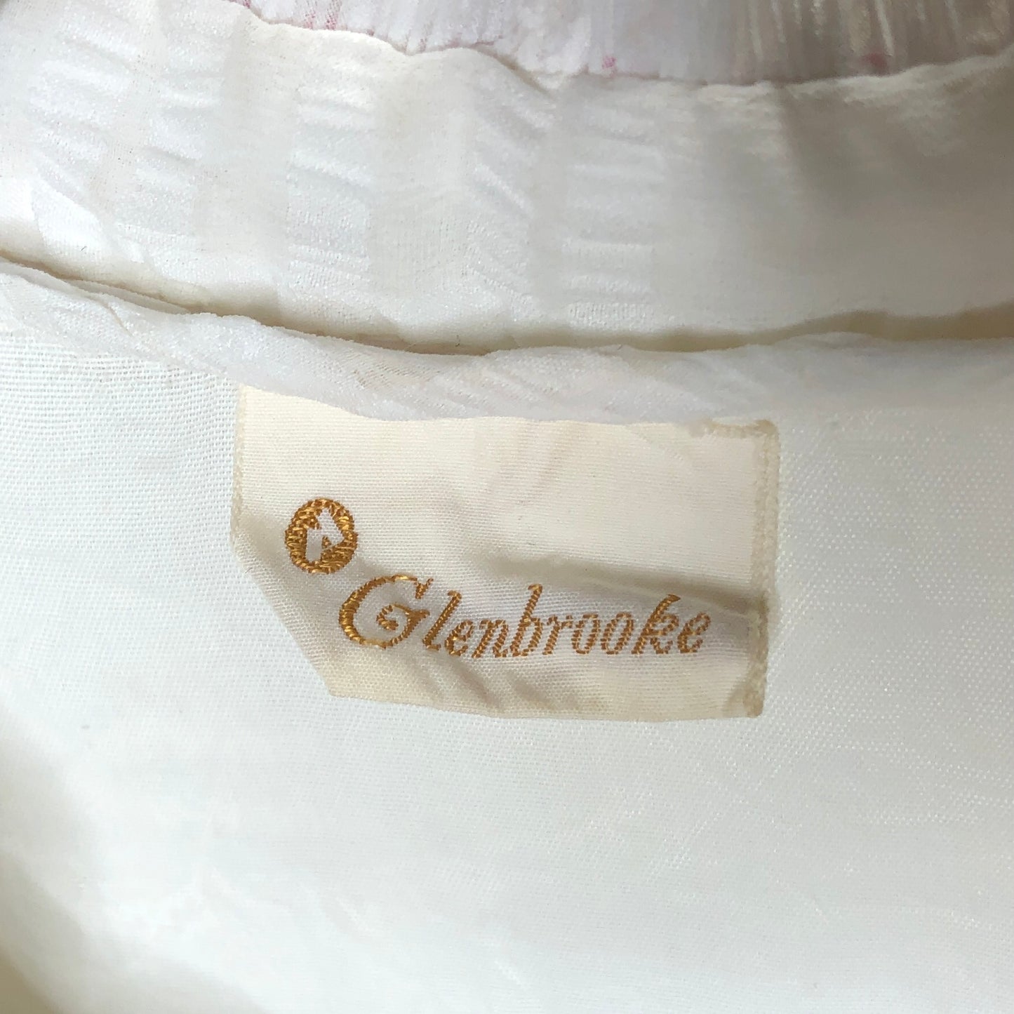 70s Glenbrooke White w/Pink Trims Dress    M