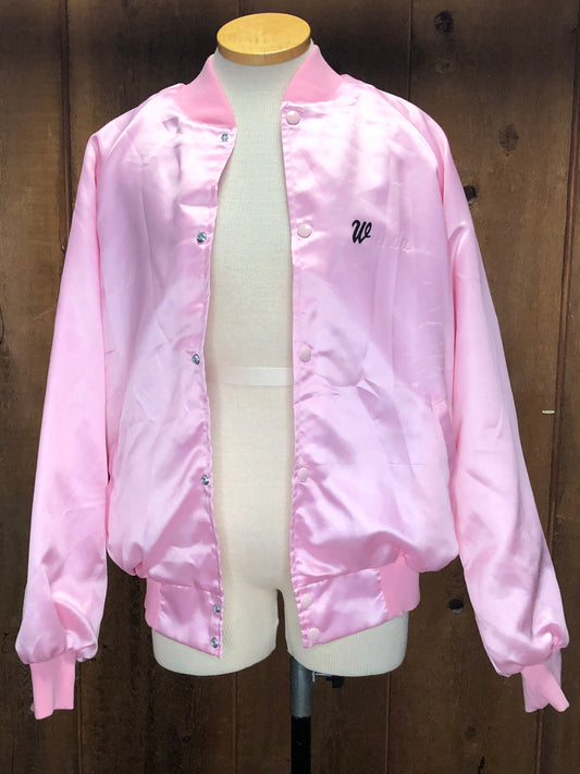 80s West Ark Pink Satin "Wanda" Jacket     L