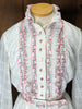 70s Glenbrooke White w/Pink Trims Dress    M