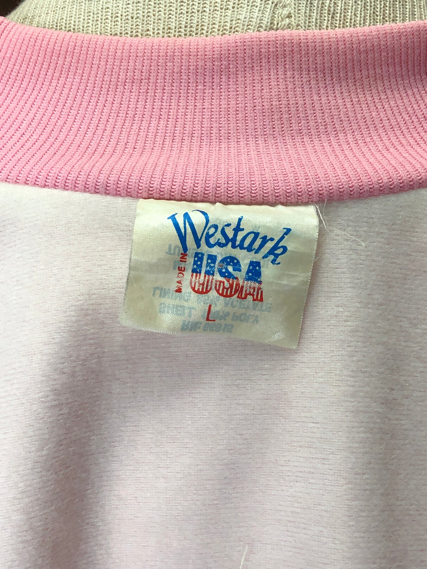80s West Ark Pink Satin "Wanda" Jacket     L