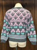 80s Rose Pnk/Gray/Mint Iris Sweater   L