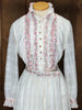 70s Glenbrooke White w/Pink Trims Dress    M